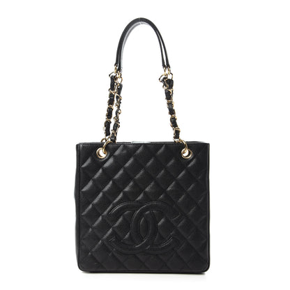 Chanel Caviar Quilted Petit Shopping Tote PST Black 1 of 12