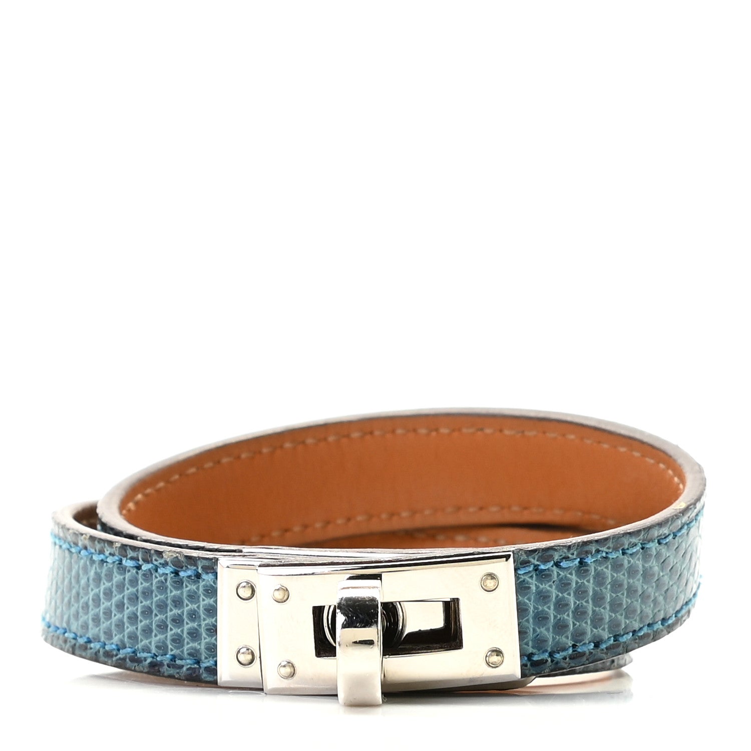 Hermes Lizard Kelly Double Tour Bracelet S Mykonos 1 of 4