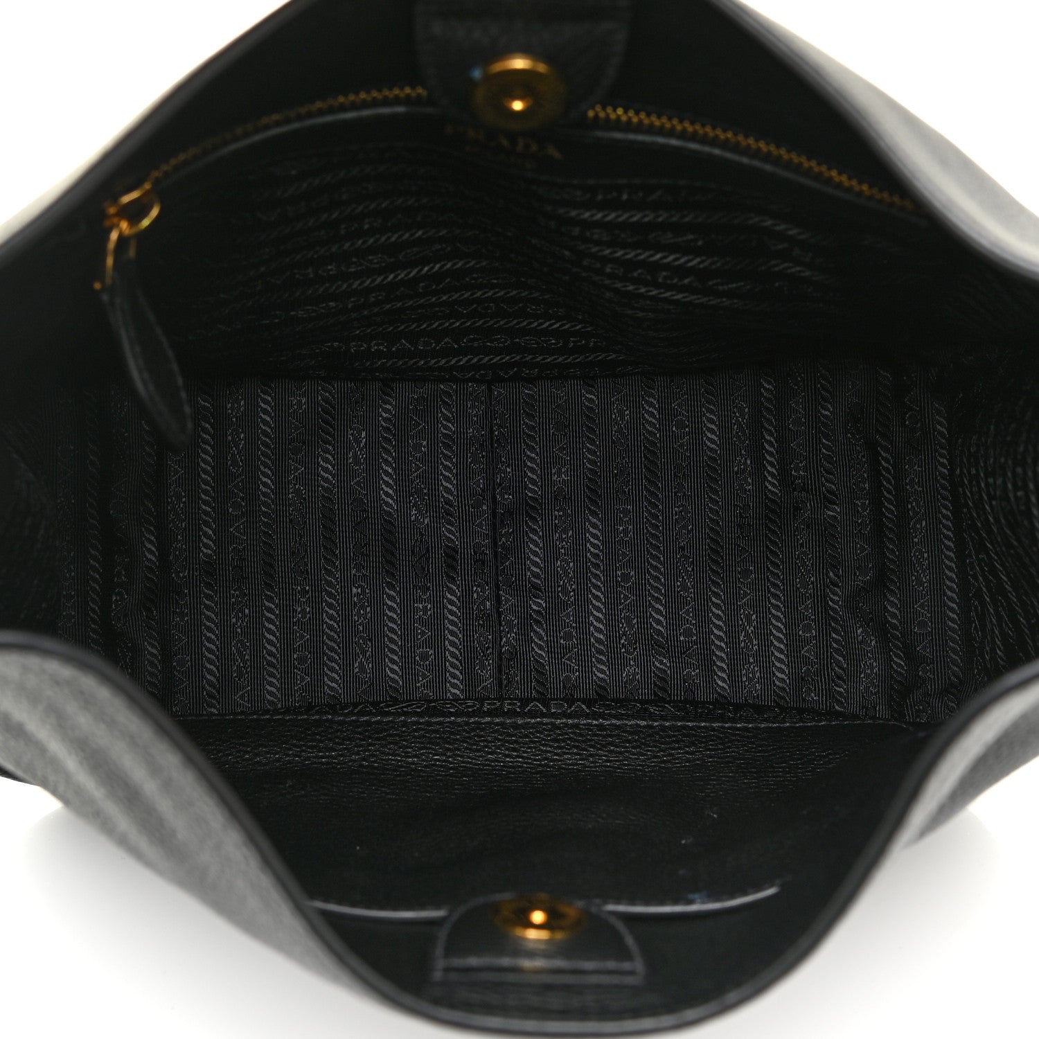 Prada Vitello Phenix Zippered Messenger Hobo Black 5 of 10