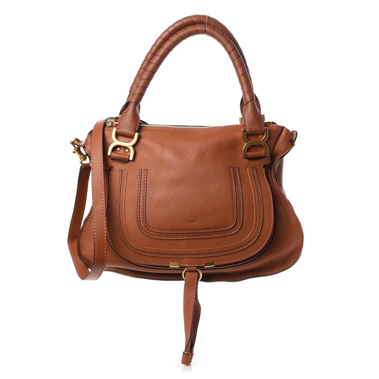 Calfskin Medium Marcie Satchel Tan