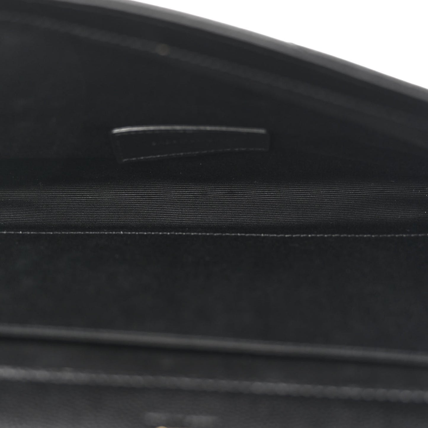 Grain De Poudre Matelasse Chevron Monogram Envelope Clutch Black