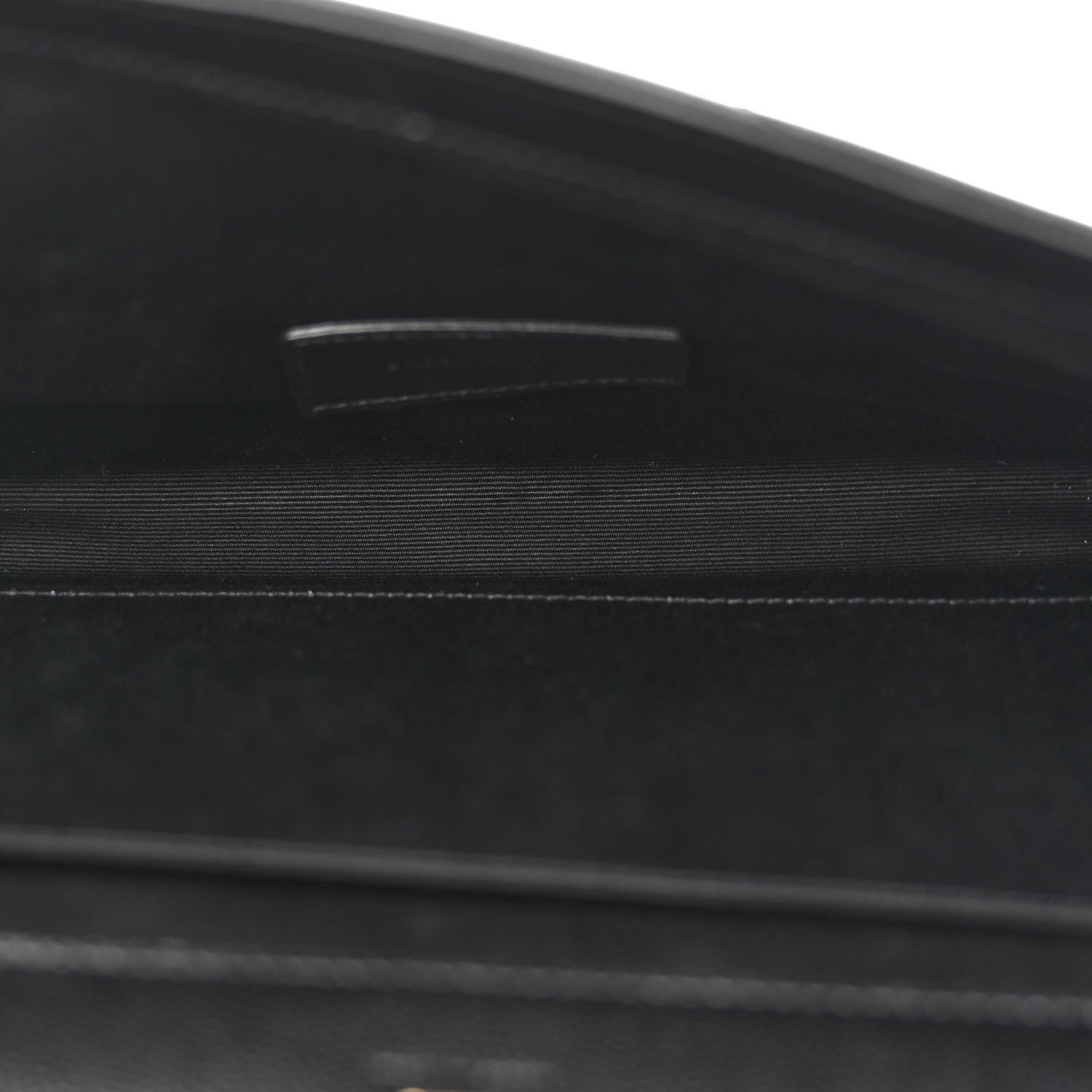 Saint Laurent Grain De Poudre Matelasse Chevron Monogram Envelope Clutch Black 5 of 11