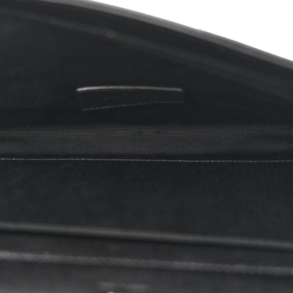 Saint Laurent Grain De Poudre Matelasse Chevron Monogram Envelope Clutch Black 5 of 11