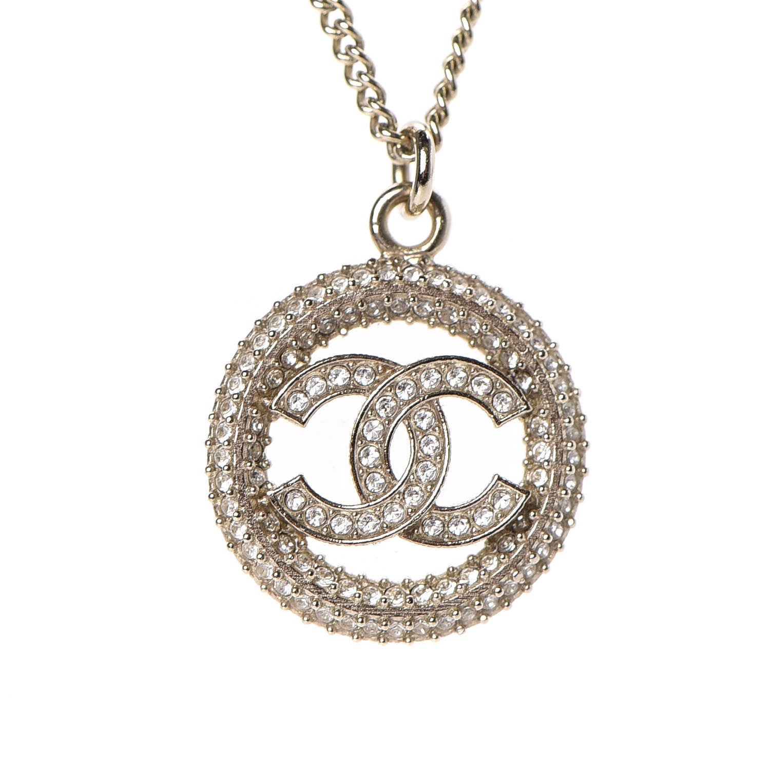 Chanel Crystal CC Vendome Necklace Gold 4 of 6
