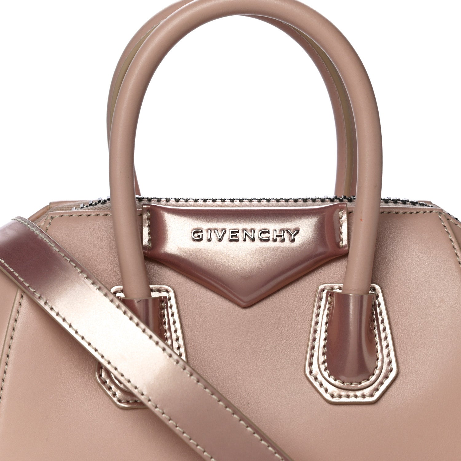 Givenchy Metallic Calfskin Mini Antigona Light Pink 8 of 19