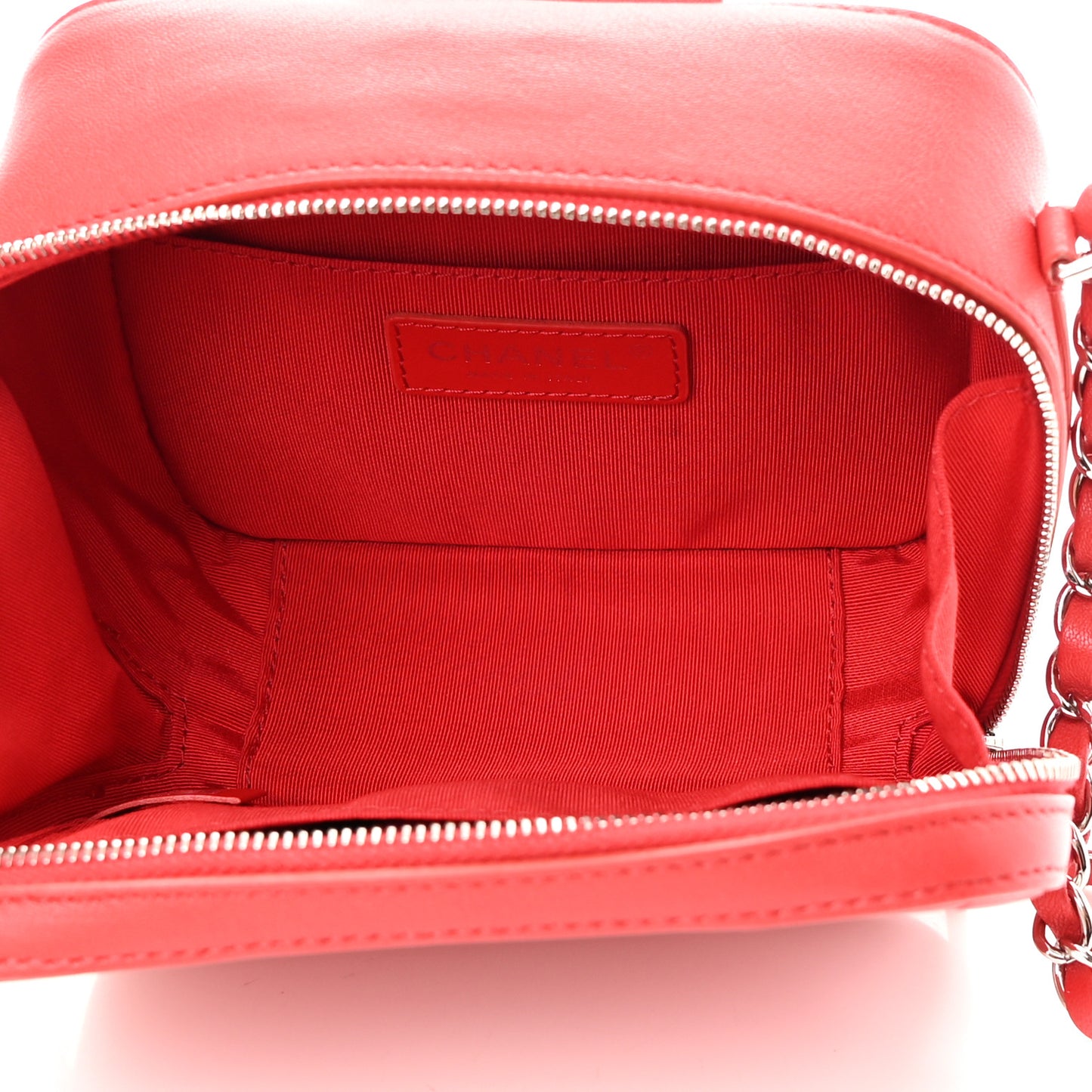 Lambskin Quilted Mini CC Box Camera Bag Red