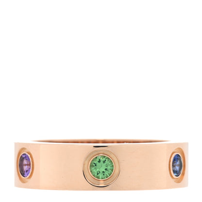 Cartier 18K Pink Gold Sapphire Garnet Amethyst 5.5mm LOVE Ring 53 6.25 3 of 5