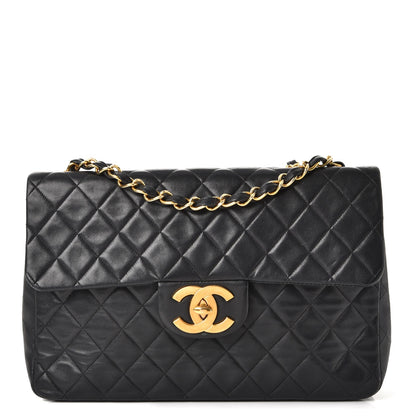 Chanel Lambskin Quilted XL Jumbo Single Flap Black 1 of 14