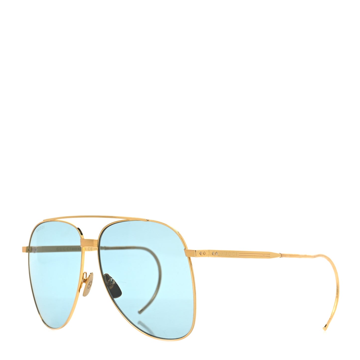 Aviator Sunglasses GG0953S Gold Light Blue