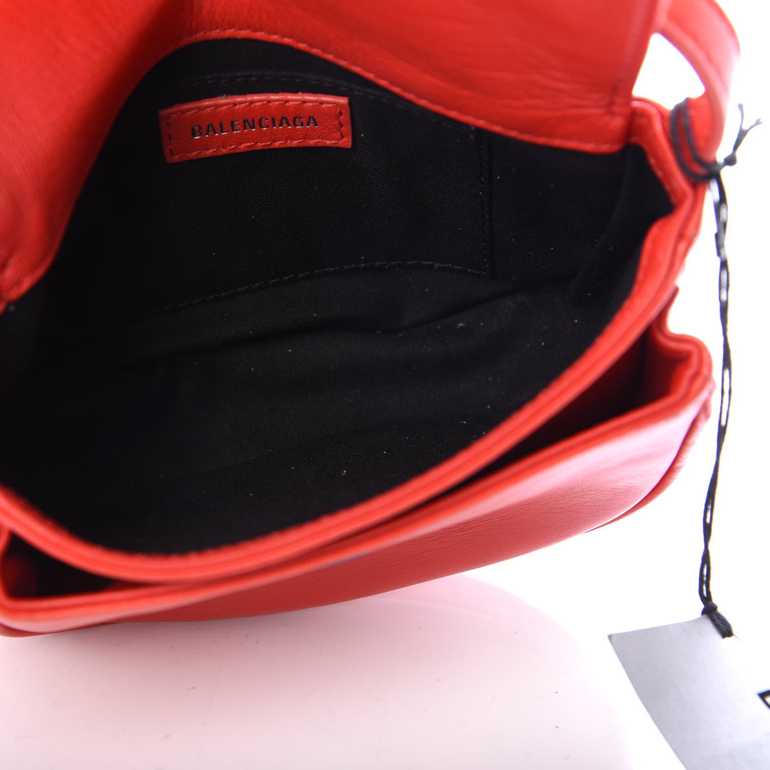 Balenciaga Calfskin Soft B Round Crossbody Bag XS Vivid Red 5 of 9