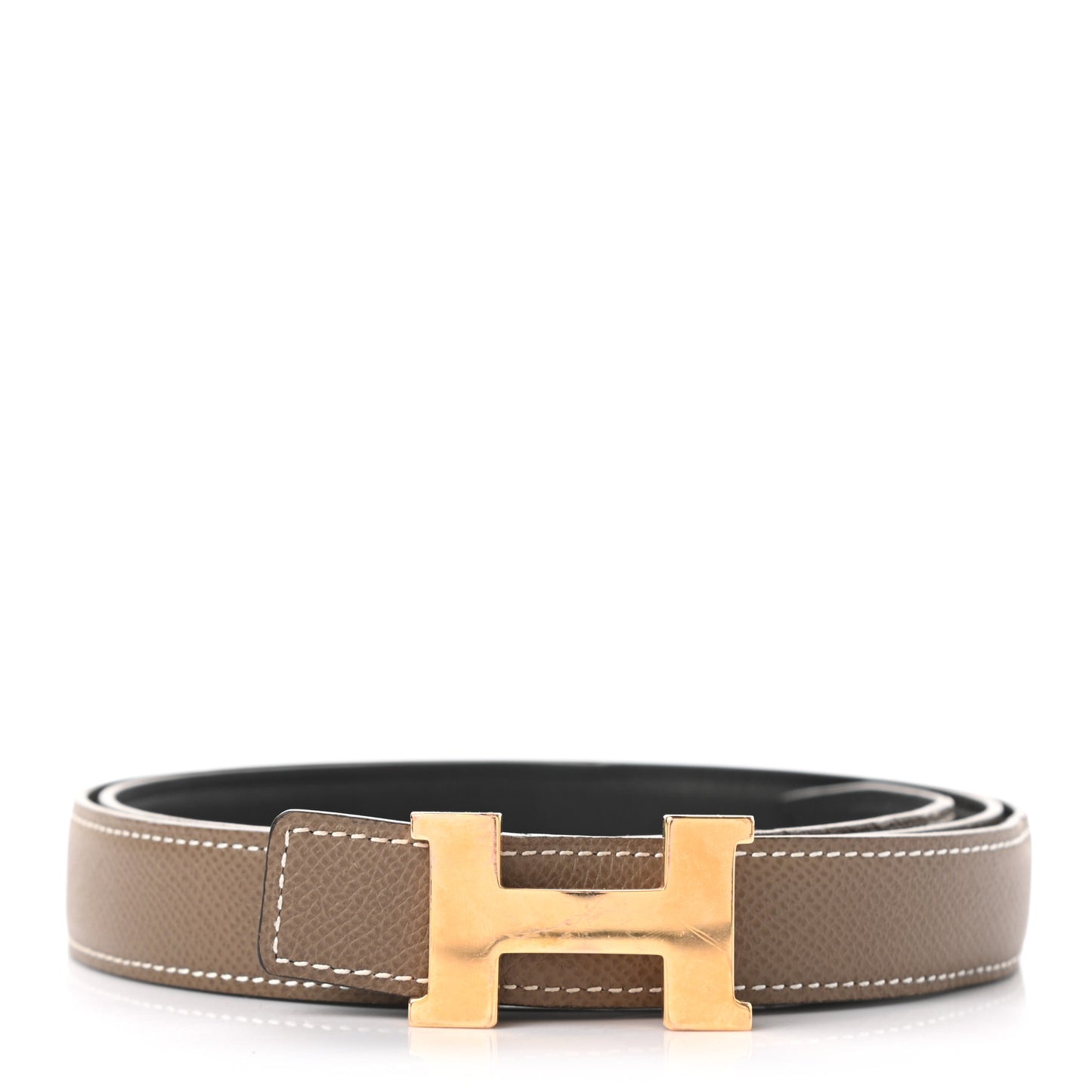 Swift Epsom 24mm Mini Constance H Belt 95 Black Etoupe