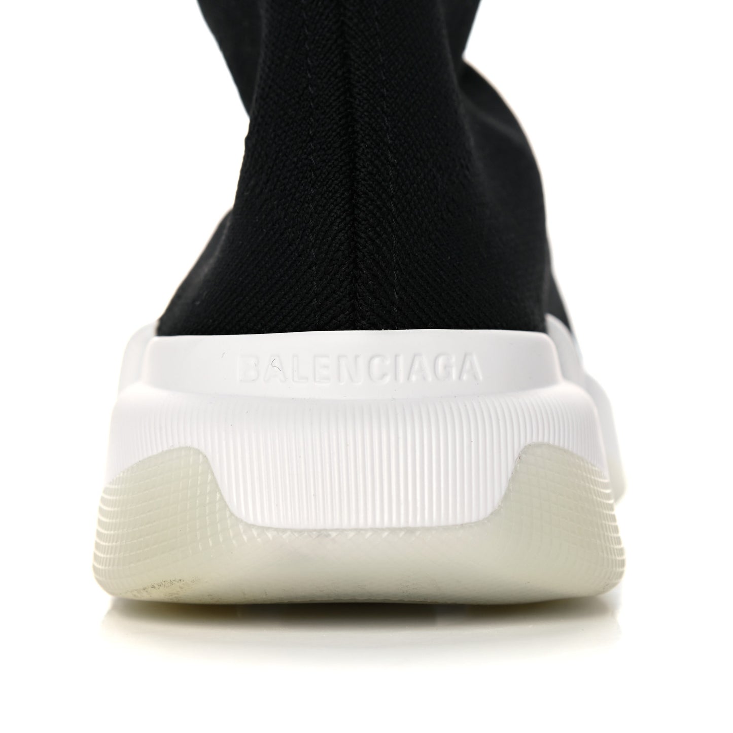Technical 3D Recycled Knit Bi-Color Womens Speed 2.0 Transparent Sole Sneakers 36 Black White