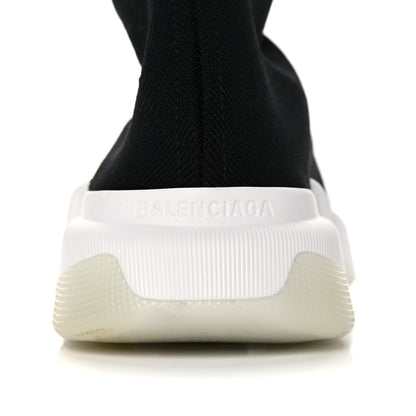 Balenciaga Technical 3D Recycled Knit Bi-Color Womens Speed 2.0 Transparent Sole Sneakers 36 Black White 8 of 9