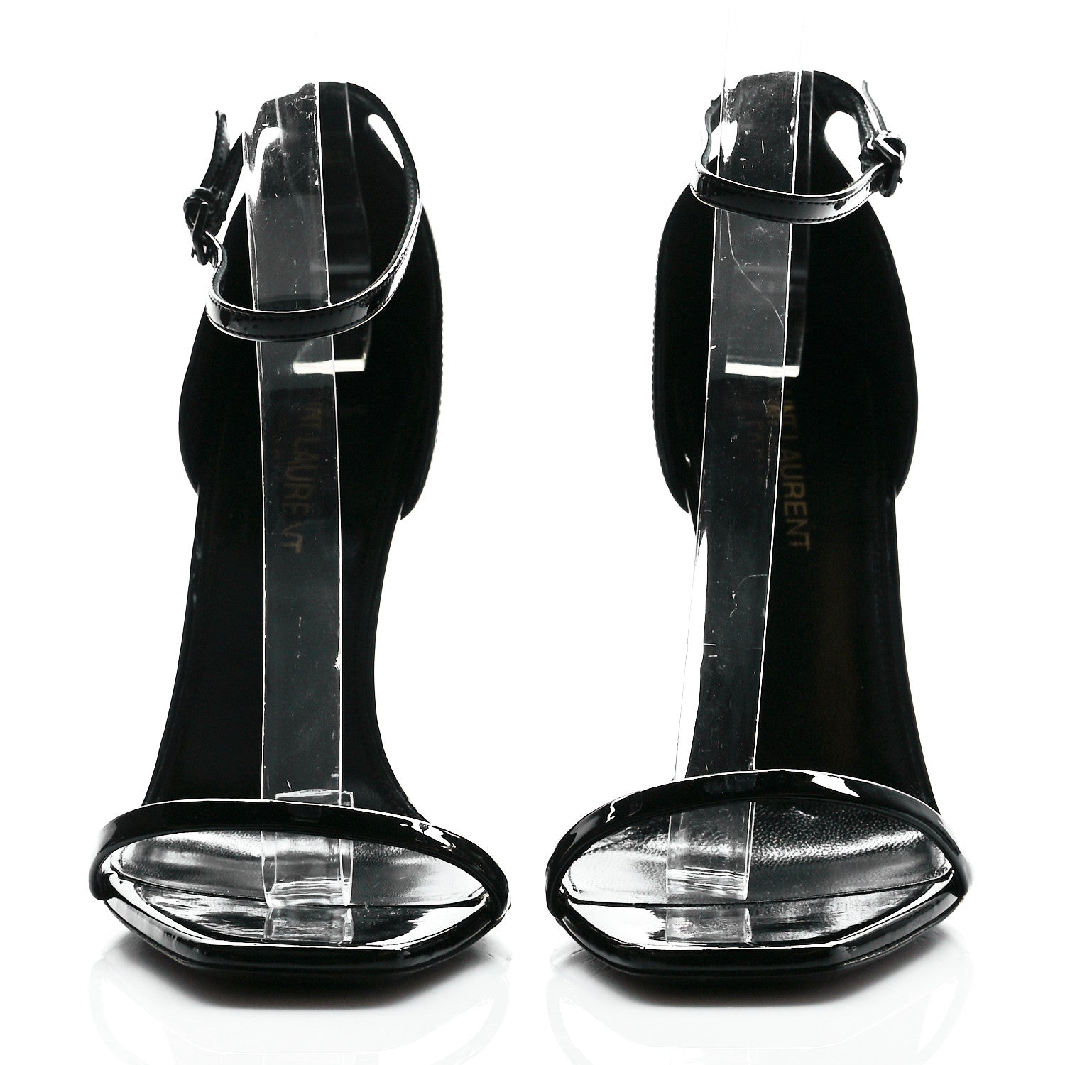 Saint Laurent Patent Calfskin Opyum 110 Sandals 37.5 Black 2 of 11