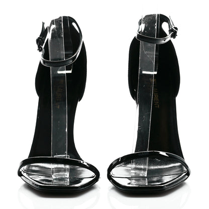 Saint Laurent Patent Calfskin Opyum 110 Sandals 37.5 Black 2 of 11