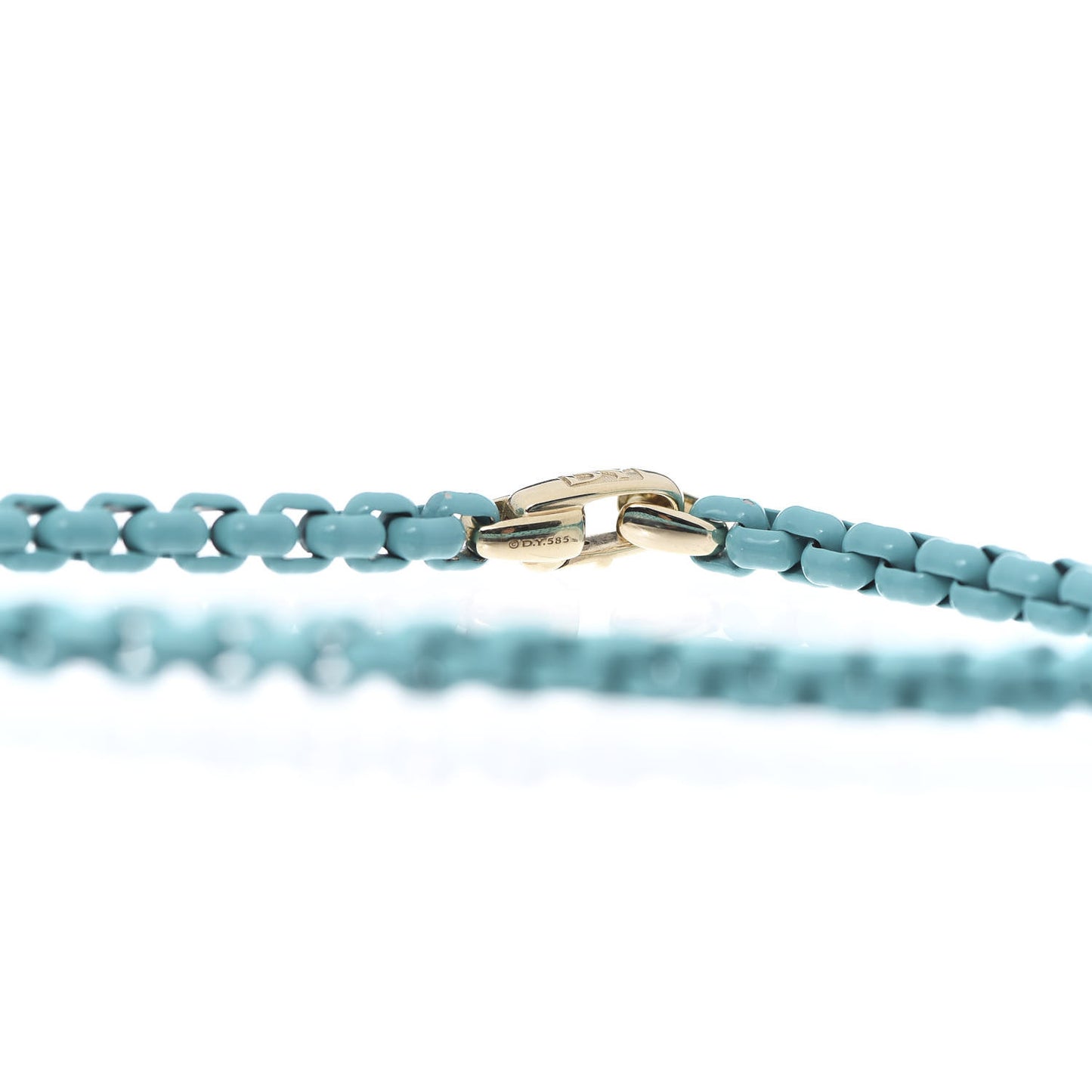 Sterling Silver 14K Yellow Gold Acrylic Bel Aire 4mm Chain Bracelet Turquoise