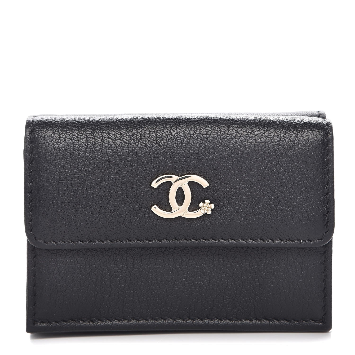 Chanel Goatskin CC Flap Wallet Black 1 of 9