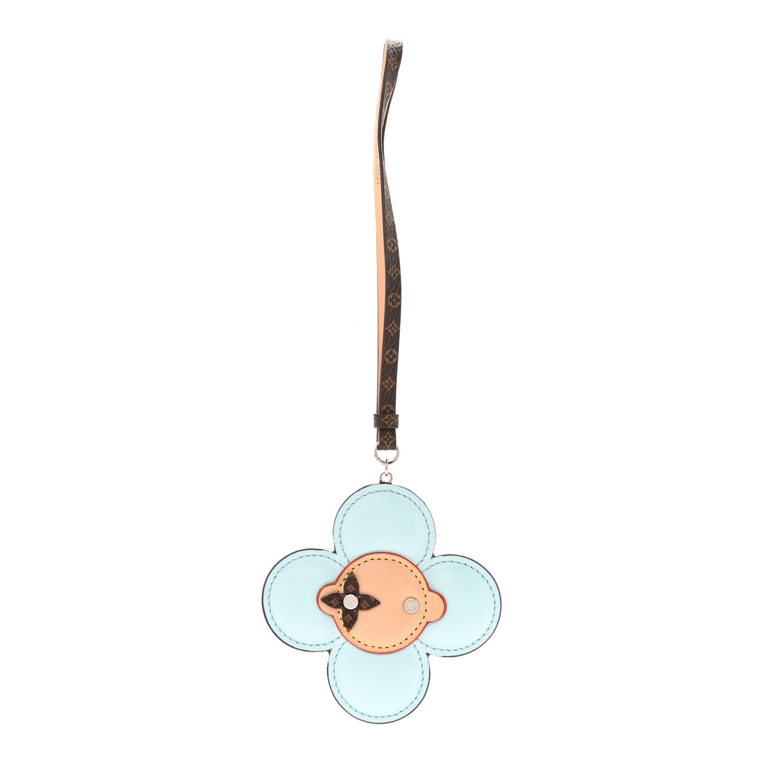 Louis Vuitton Calfskin Monogram Vivienne Strap Bag Charm Light Blue 1 of 6