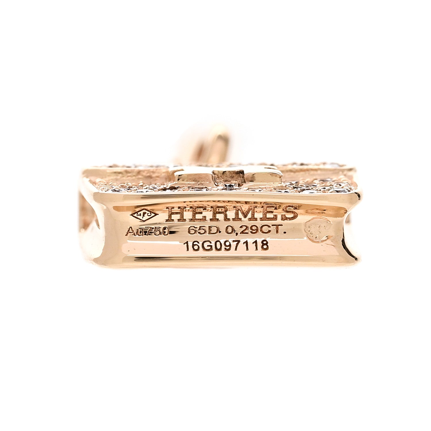 Hermes 18K Rose Gold Diamond Constance Amulette Pendant Necklace 5 of 6