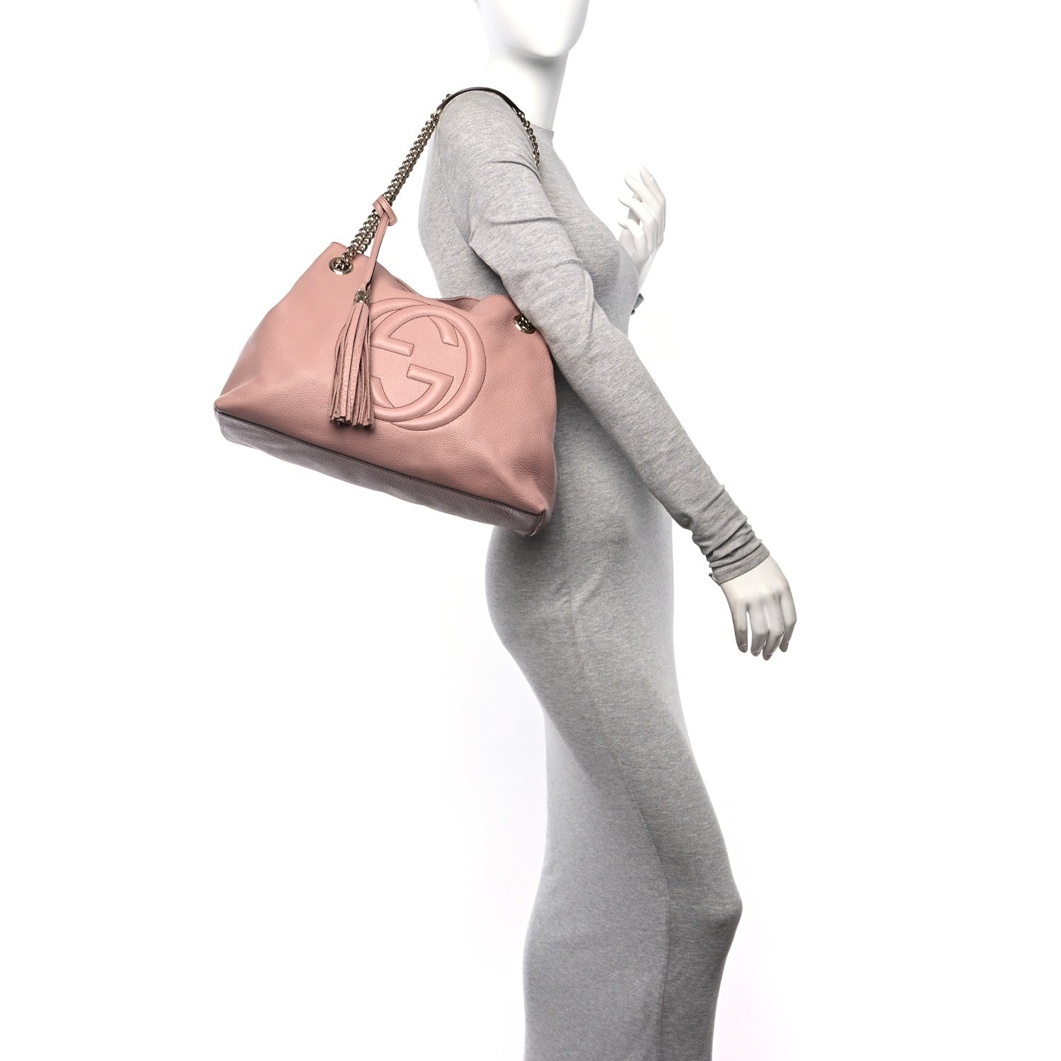 Gucci Pebbled Calfskin Medium Soho Chain Shoulder Bag Dark Cipria 2 of 13