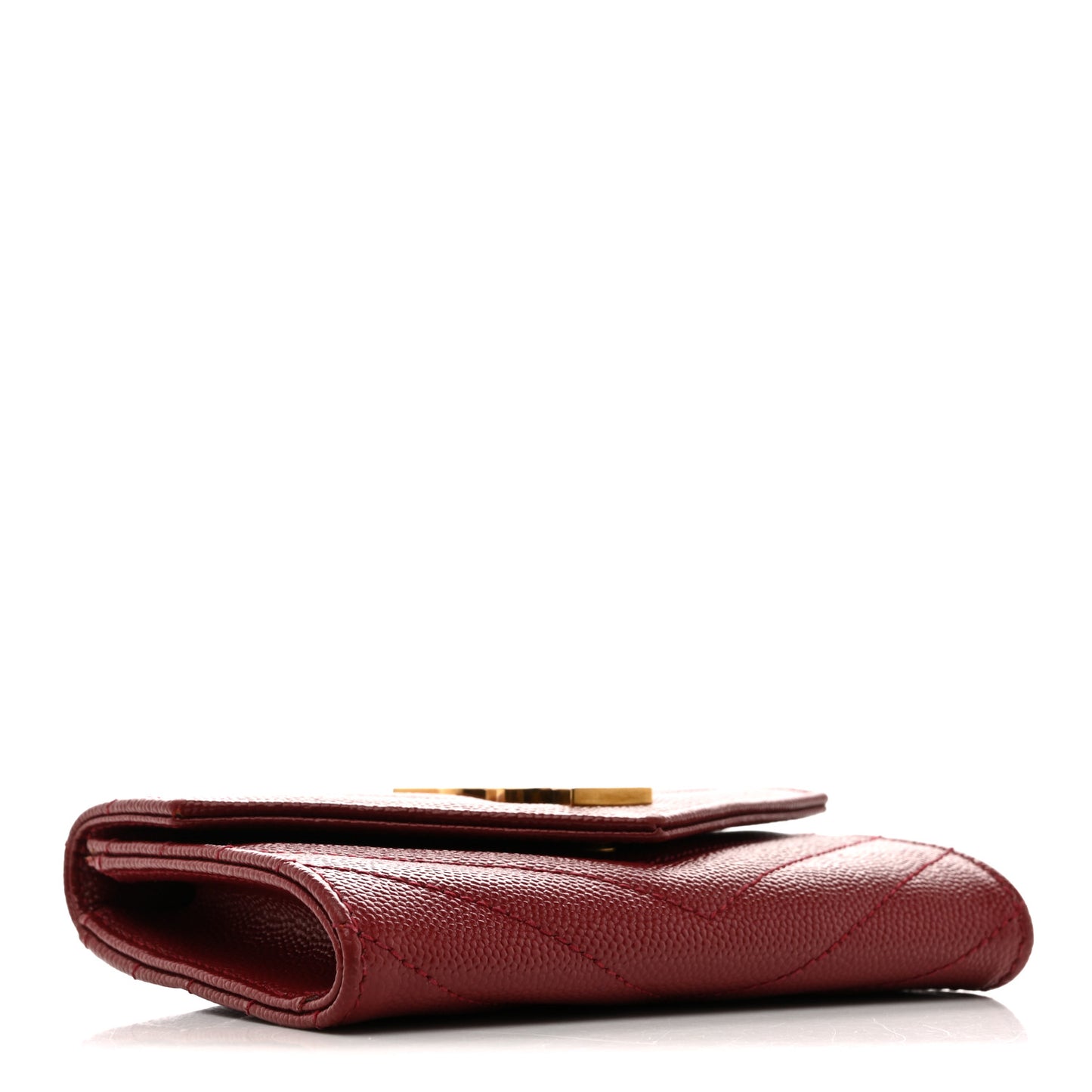 Grain De Poudre Matelasse Chevron Small Monogram Envelope Wallet Bordeaux
