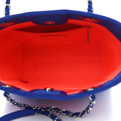 Chanel Mixed Fibers Mini Deauville Tote Blue Orange 4 of 10