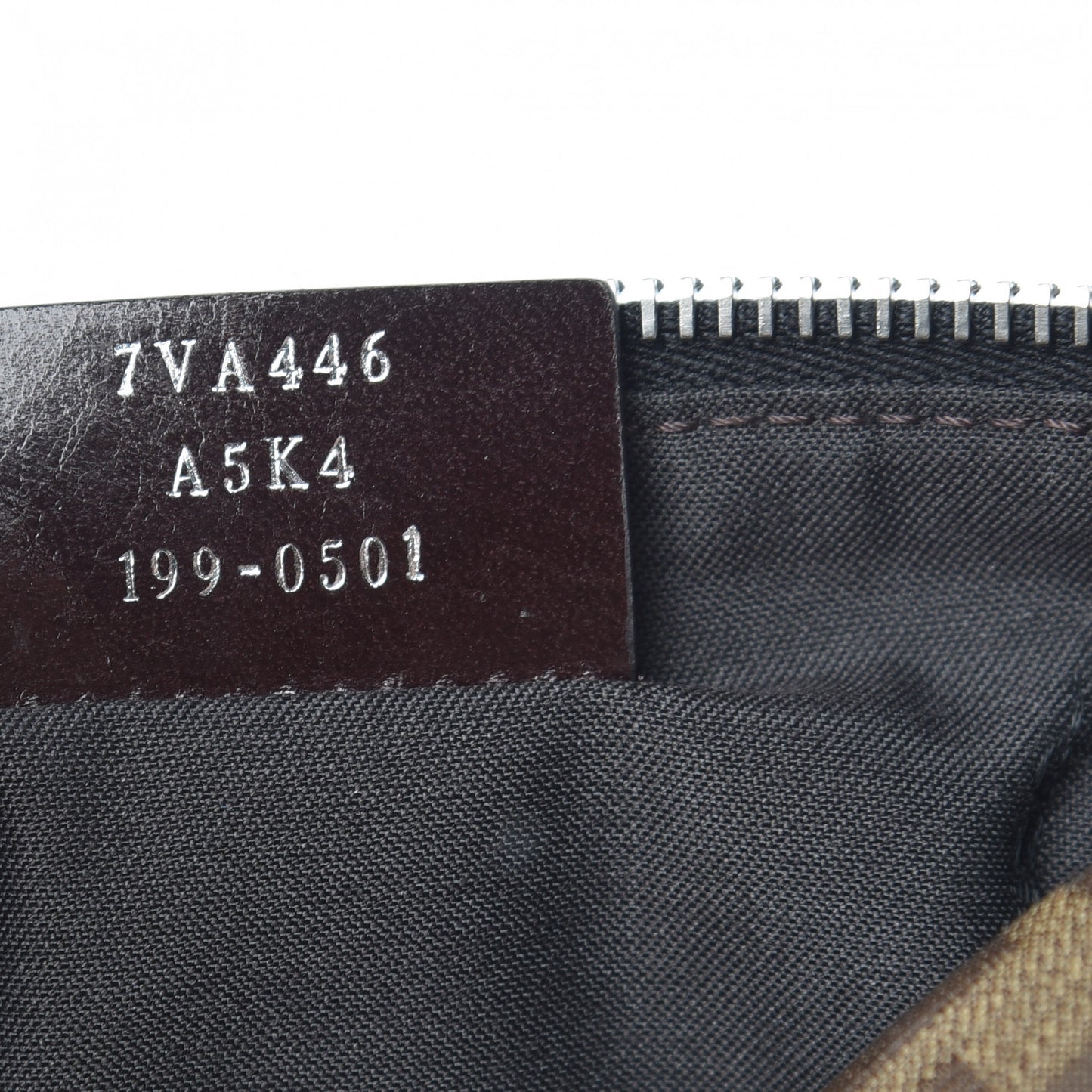 Glazed Fabric Vitello Century FF 1974 Stamp Patch Pocket Belt Bag Mogano Panna Black