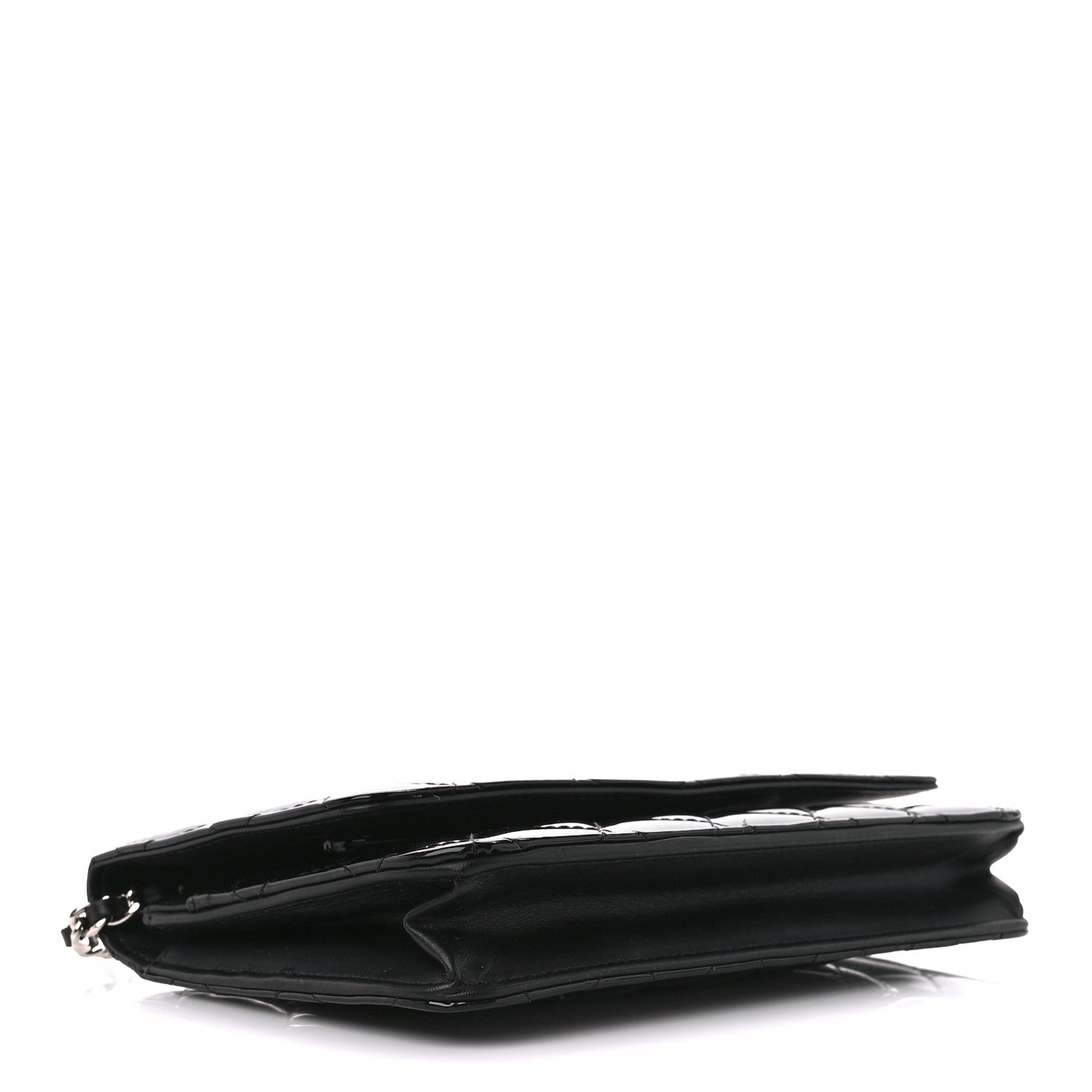 Chanel Patent Quilted Wallet On Chain WOC Black 4 of 11