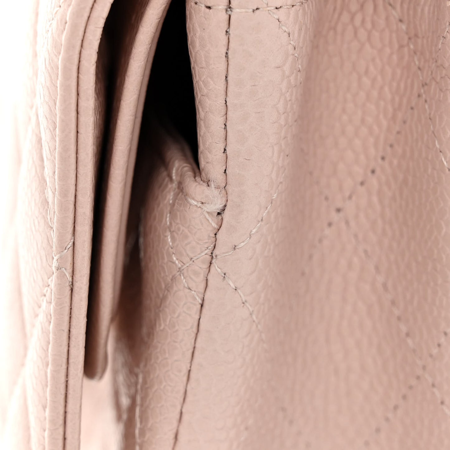 Caviar Quilted Medium Double Flap Light Pink