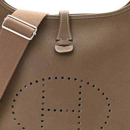 Hermes Taurillon Clemence Evelyne III PM Etoupe 8 of 11