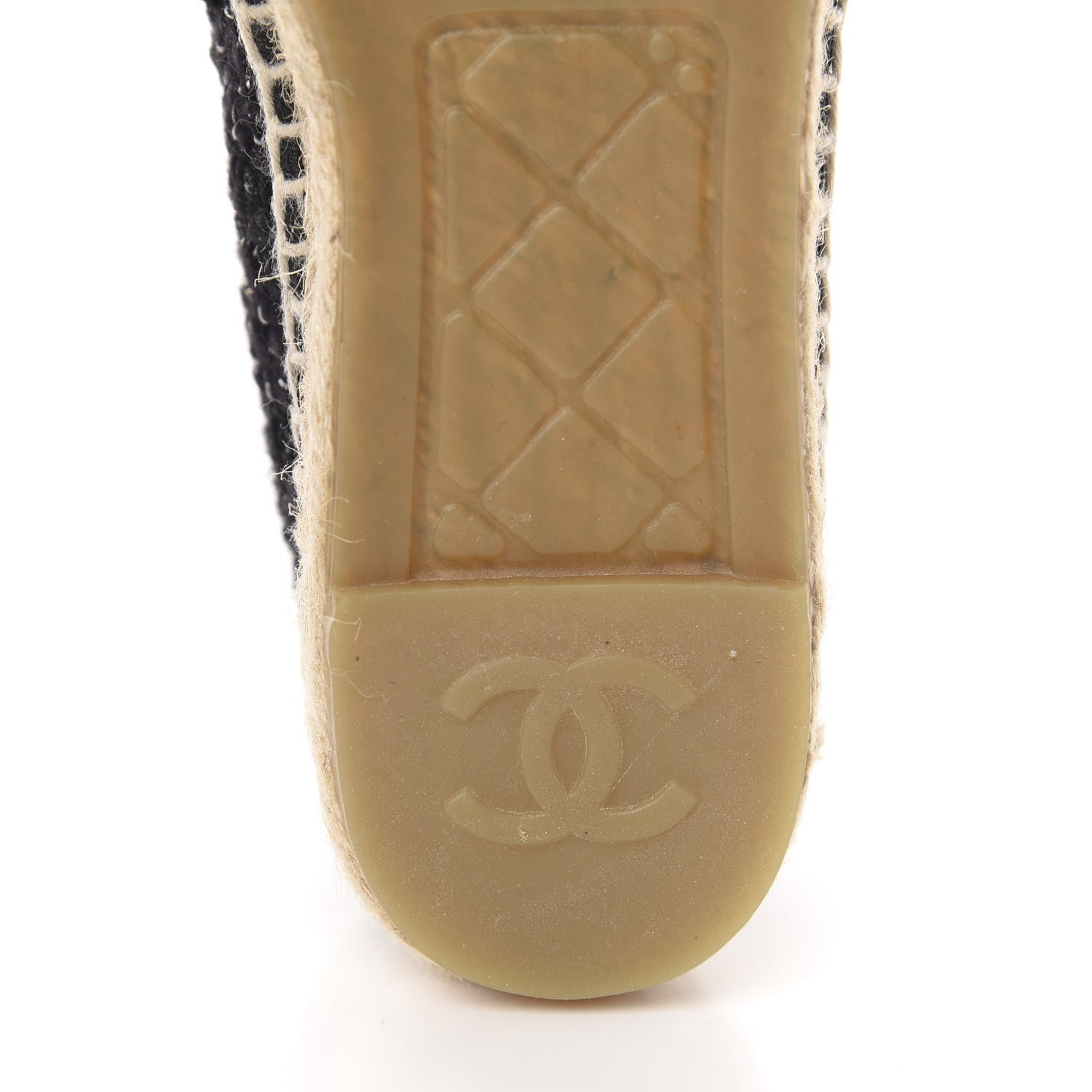 Chanel Metallic Lambskin Tweed CC Espadrilles 36 Black Silver 10 of 12