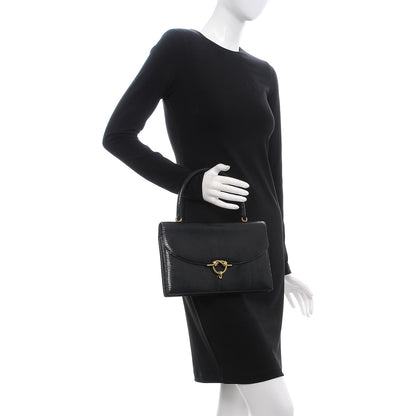 Hermes Lizard Sac Cordeliere Black 2 of 22