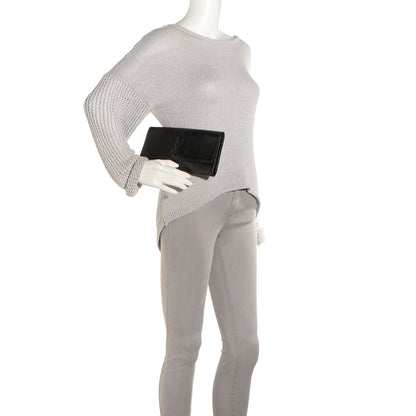 Saint Laurent Textured Patent Monogram Small Belle De Jour Clutch Black 2 of 7