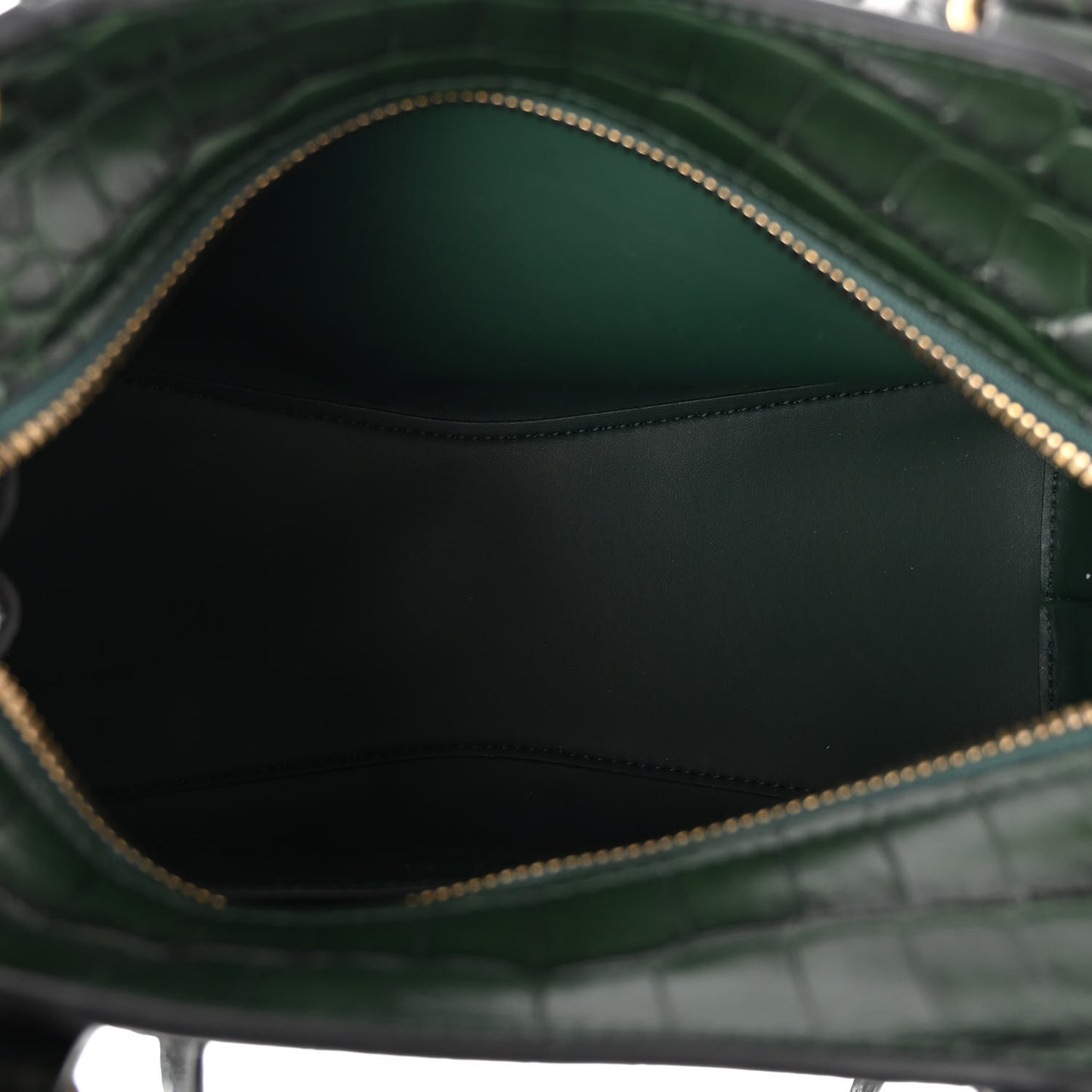Extra Supple Calfskin Crocodile Embossed Neo Classic Hardware XS City Forest Green
