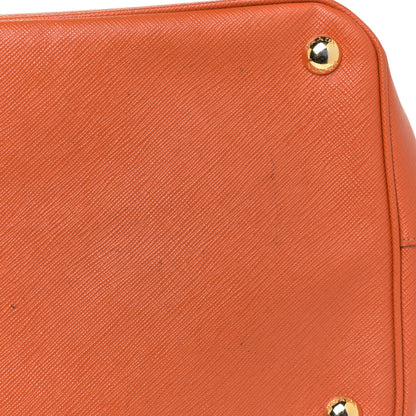 Prada Saffiano Cuir Medium Double Bag Papaya 15 of 19
