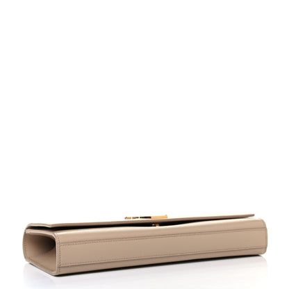 Saint Laurent Grain De Poudre Classic Monogram Cassandre Clutch Dark Beige 3 of 4