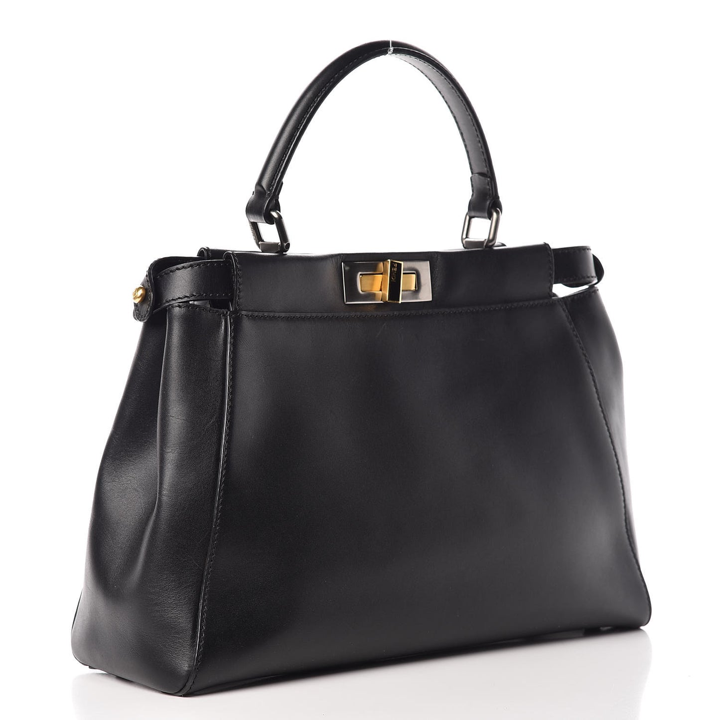 Vitello Suede Medium Peekaboo Iconic Satchel Black