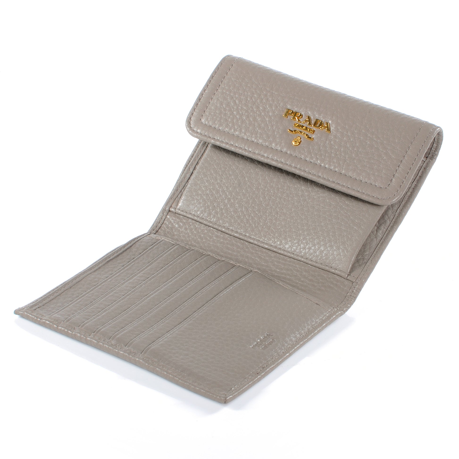 Prada Vitello Daino Compact Wallet Argilla 5 of 7