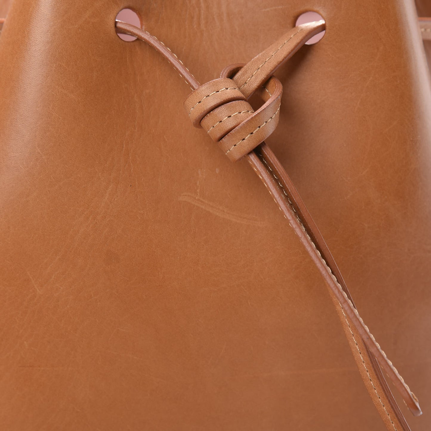 Vegetable Tanned Calfskin Bucket Bag Cammello Rosa