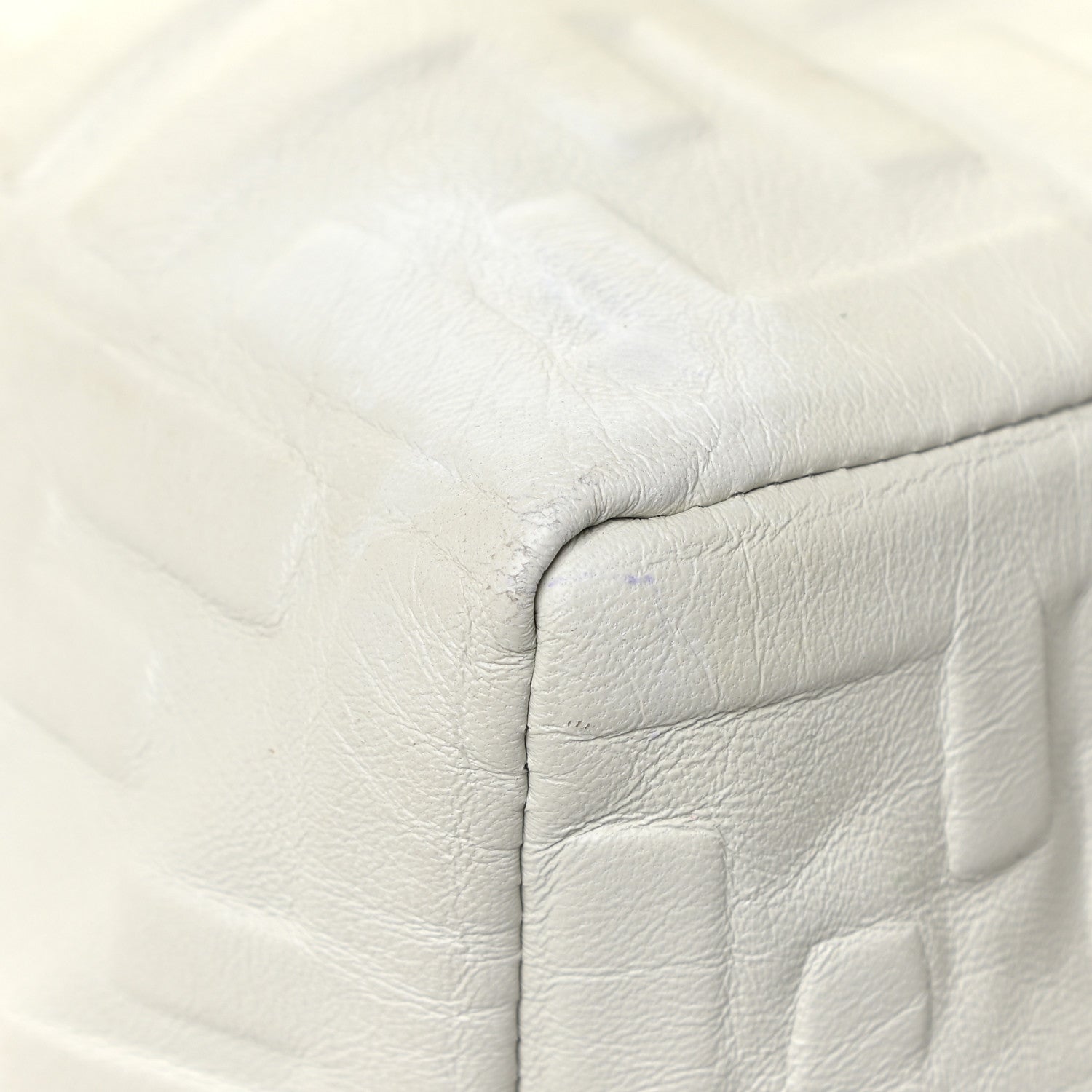 Fendi Nappa FF 1974 Embossed Small Boston White 13 of 19