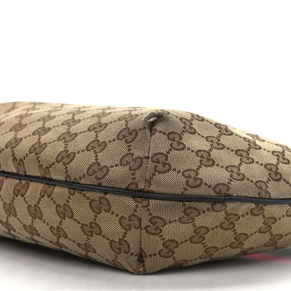 Gucci Monogram Web Medium Half Moon Hobo Dark Brown 9 of 12