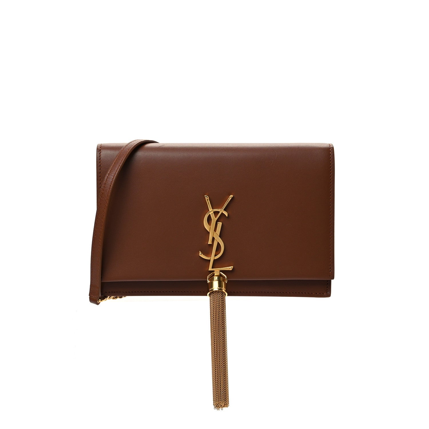 Saint Laurent Smooth Calfskin Classic Monogram Kate Tassel Chain Wallet Brown 1 of 7