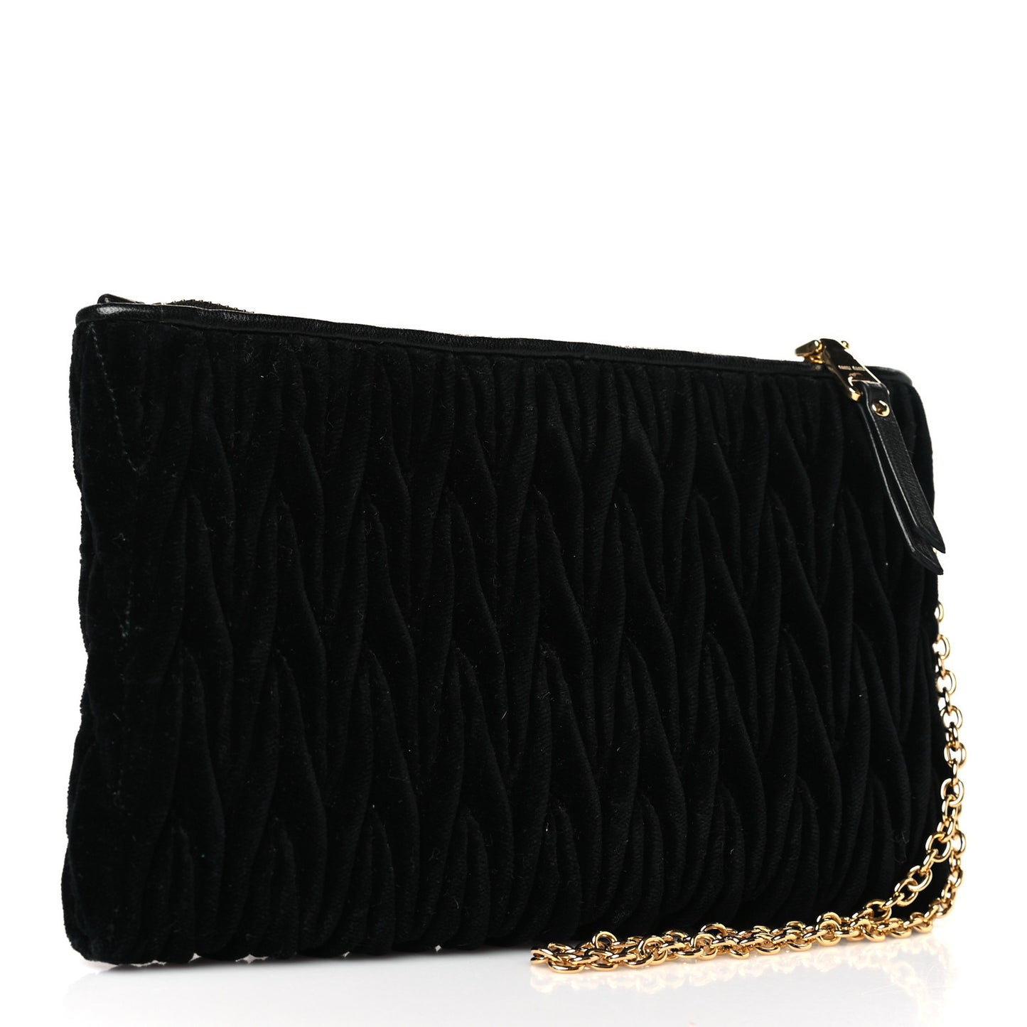 Velvet Matelasse Wristlet Black