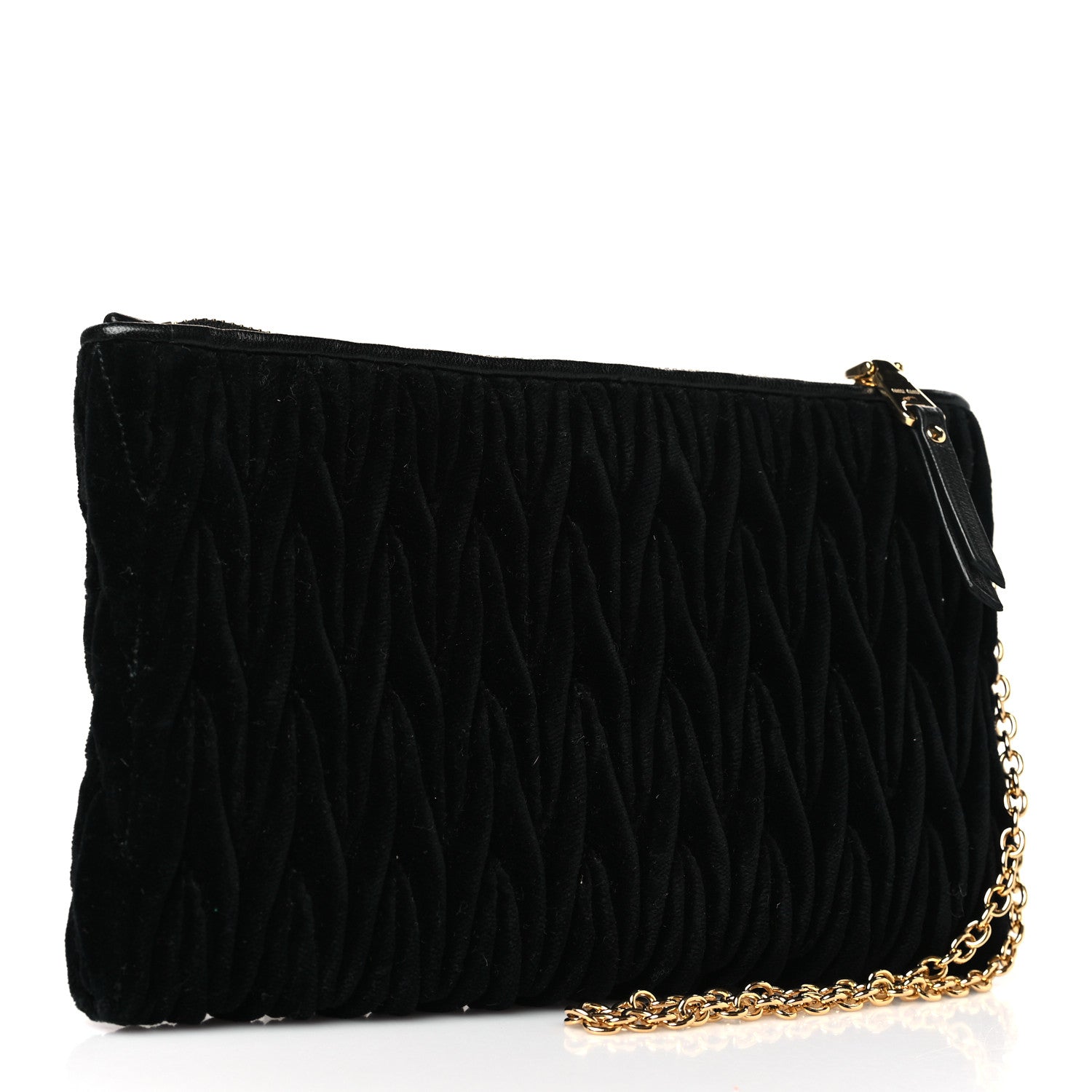 Miu Miu Velvet Matelasse Wristlet Black 3 of 9