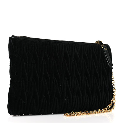 Miu Miu Velvet Matelasse Wristlet Black 3 of 9