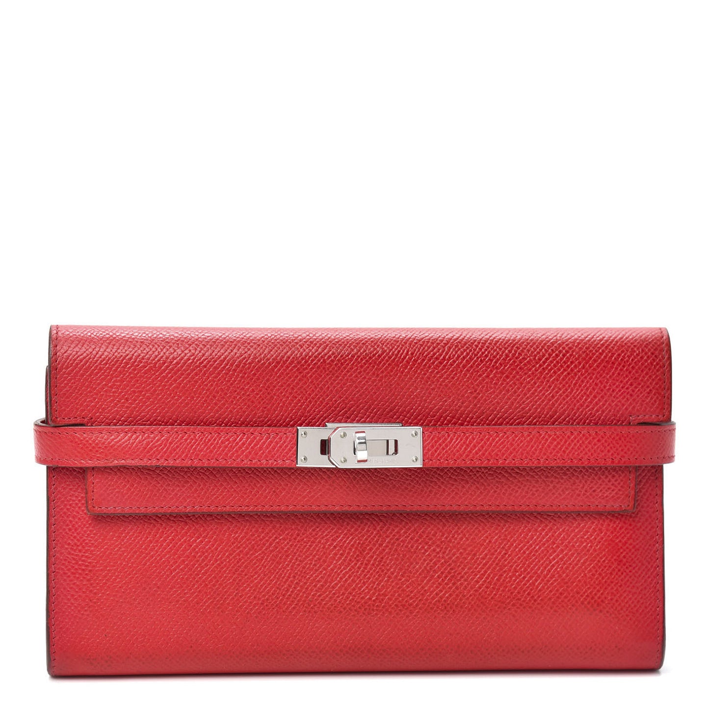 Epsom Kelly Longue Wallet Rouge Casaque