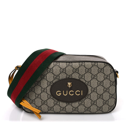 Gucci GG Supreme Monogram Web Neo Vintage Shoulder Bag Beige New Acero Crop 1 of 11