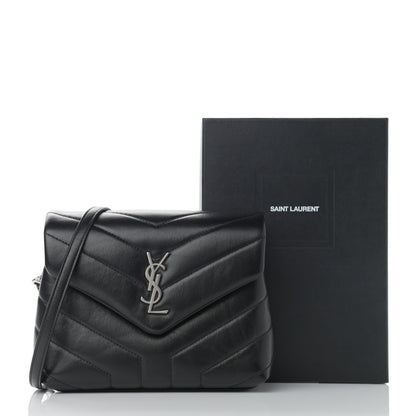 Saint Laurent Calfskin Y Quilted Monogram Toy Loulou Crossbody Bag Black 12 of 12