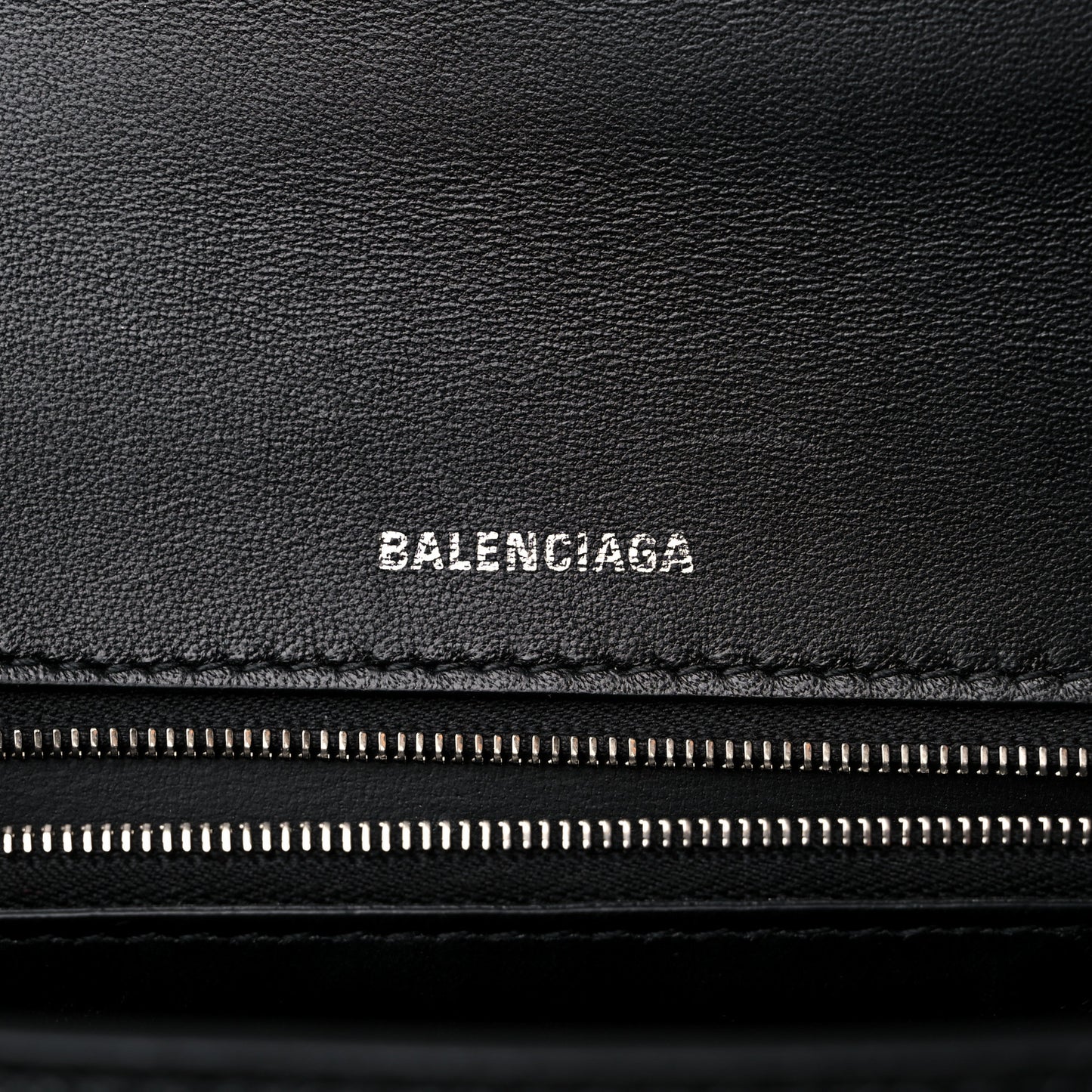 Grained Calfskin Medium Hourglass Top Handle Bag Black