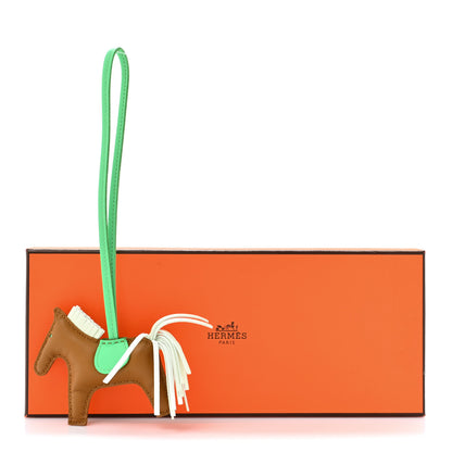 Hermes Milo Lambskin Grigri Rodeo Horse Bag Charm PM Kraft Vert Fizz Vert Comics 5 of 5